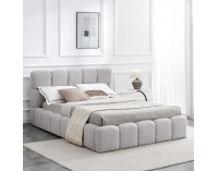 Čalúnená manželská posteľ s kovovým roštom Sorela 140x200 cm - sivá