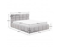 Čalúnená manželská posteľ s kovovým roštom Sorela 140x200 cm - sivá