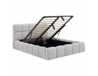 Čalúnená manželská posteľ s kovovým roštom Sorela 140x200 cm - sivá