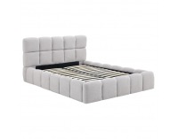 Čalúnená manželská posteľ s kovovým roštom Sorela 140x200 cm - sivá