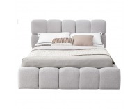 Čalúnená manželská posteľ s kovovým roštom Sorela 140x200 cm - sivá