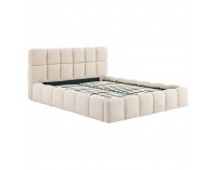 Čalúnená manželská posteľ s kovovým roštom Sorela 160x200 cm - béžová