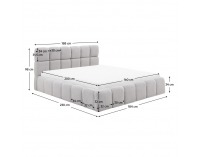 Čalúnená manželská posteľ s kovovým roštom Sorela 160x200 cm - sivá