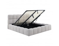 Čalúnená manželská posteľ s kovovým roštom Sorela 160x200 cm - sivá