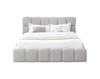 Čalúnená manželská posteľ s kovovým roštom Sorela 160x200 cm - sivá