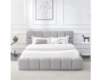 Čalúnená manželská posteľ s kovovým roštom Sorela 160x200 cm - sivá