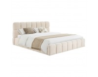 Čalúnená manželská posteľ s kovovým roštom Sorela 180x200 cm - béžová