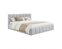 Čalúnená manželská posteľ s kovovým roštom Sorela 180x200 cm - sivá