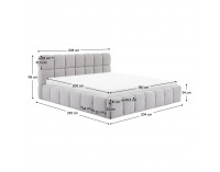 Čalúnená manželská posteľ s kovovým roštom Sorela 180x200 cm - sivá