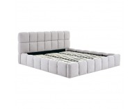 Čalúnená manželská posteľ s kovovým roštom Sorela 180x200 cm - sivá