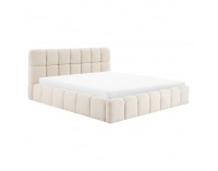 Čalúnená manželská posteľ s kovovým roštom Sorela 200x200 cm - béžová
