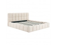 Čalúnená manželská posteľ s kovovým roštom Sorela 200x200 cm - béžová