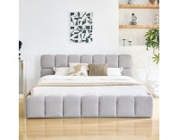 Čalúnená manželská posteľ s kovovým roštom Sorela 200x200 cm - sivá
