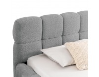 Čalúnená manželská posteľ s kovovým roštom Sorena 180x200 cm - sivá