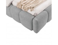 Čalúnená manželská posteľ s kovovým roštom Sorena 200x200 cm - sivá