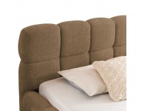 Čalúnená manželská posteľ s kovovým roštom Sorena 200x200 cm - svetlohnedá