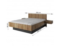 Spálňa Manno - dub riviera zlatý / grafit