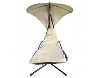 Hojdacie kreslo so strieškou Spavin 2 New - béžová / čierna