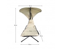 Hojdacie kreslo so strieškou Spavin 2 New - béžová / čierna