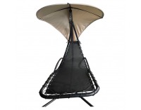 Hojdacie kreslo so strieškou Spavin 2 New - béžová / čierna