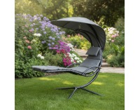 Hojdacie kreslo so strieškou Spavin 2 New - sivá / čierna