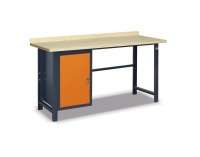Pracovný stôl so zverákom SS02L/A - grafit / oranžová