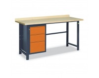 Pracovný stôl SS02L/D - grafit / oranžová