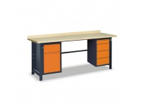 Pracovný stôl SS03L/BF - grafit / oranžová