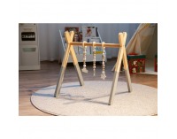 Montessori drevená hrazda Stares - prírodná / sivá