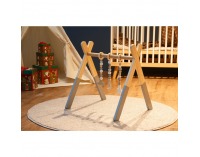 Montessori drevená hrazda Stares - prírodná / sivá