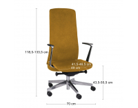 Kancelárska stolička s podrúčkami Starmit AL1 - horčicová / chróm
