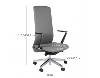 Kancelárska stolička s podrúčkami Starmit AL1 - sivá / chróm