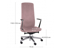Kancelárska stolička s podrúčkami Starmit AL1 - staroružová / chróm