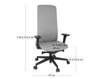 Kancelárska stolička s podrúčkami Starmit B - sivá (Medley 05) / čierna