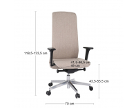 Kancelárska stolička s podrúčkami Starmit B - svetlohnedá / chróm