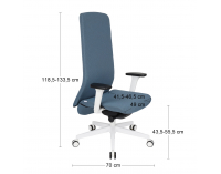 Kancelárska stolička s podrúčkami Starmit W - modrá / biela