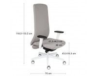 Kancelárska stolička s podrúčkami Starmit W - sivá / biela