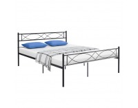 Kovová manželská posteľ s roštom Stelvia 180x200 cm - čierna