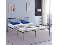 Kovová manželská posteľ s roštom Stelvia 160x200 cm - čierna