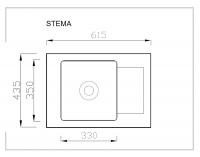 Granitový kuchynský drez Stema 61,5x43,5 cm - biela