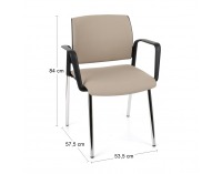 Konferenčná stolička s podrúčkami Steny Arm - béžová / čierna / chróm