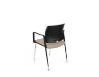 Konferenčná stolička s podrúčkami Steny Arm - béžová / čierna / chróm