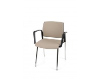 Konferenčná stolička s podrúčkami Steny Arm - béžová / čierna / chróm