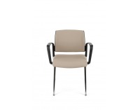 Konferenčná stolička s podrúčkami Steny Arm - béžová / čierna / chróm