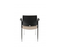 Konferenčná stolička s podrúčkami Steny Arm - béžová / čierna / chróm
