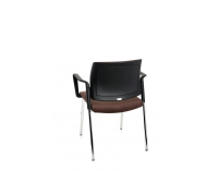 Konferenčná stolička s podrúčkami Steny Arm - tmavohnedá / čierna / chróm