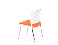 Konferenčná stolička Steny - oranžová / biela / chróm