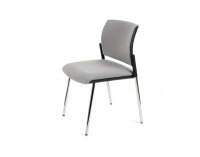Konferenčná stolička Steny - sivá (Fame 05) / čierna / chróm