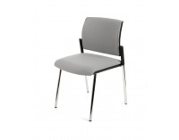 Konferenčná stolička Steny - sivá (Fame 05) / čierna / chróm