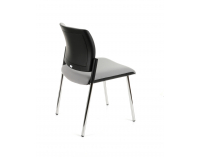 Konferenčná stolička Steny - sivá (Fame 05) / čierna / chróm
